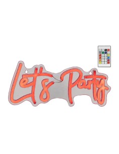 Luz led neón decorativa let's party, 40 x 16 x 1,5 cm