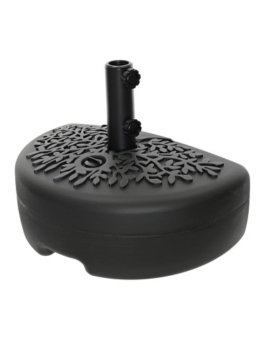 Base negra para sombrillas de polietileno, 36,5 x 30 x 50 cm