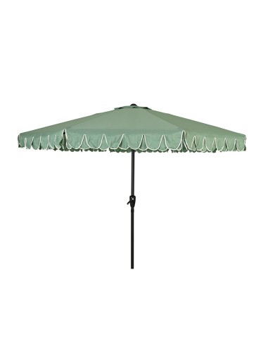 Sombrilla para jardín poliéster ø2,70 m color verde ribete blanco