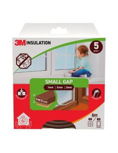 Burlete de aislamiento clásico para huecos pequeños de 1 - 3 mm, marrón, 6 m