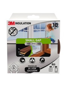 Burlete de aislamiento premium para huecos pequeños 1-3 mm, marrón, 6 m