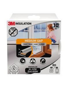 Burlete de aislamiento premium para huecos medianos de 2 - 4,5 mm, blanco, 6 m