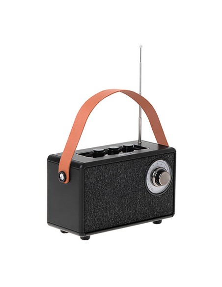 Radio fm recargable con bluetooth cr 1902 negra, 16 x 7 x 10,5 cm