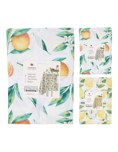 Mantel de poliéster con estampado de frutas 180 x 130 cm