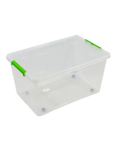 Caja transparente multiusos con ruedas 44 l 58,5 x 39 x 30 cm