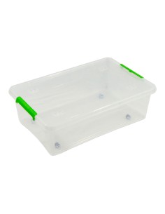 Caja transparente multiusos con ruedas 29 l 58,5 x 39 x 17 cm