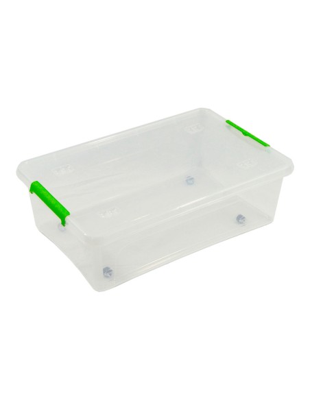 Caja transparente multiusos con ruedas 29 l 58,5 x 39 x 17 cm