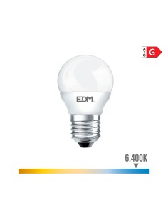 Bombilla esférica led e27 6 w 500 lm 6400 k luz fría ø4,5 x 8 cm