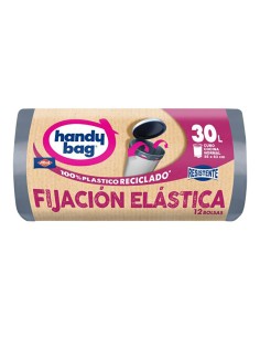 Bolsa de basura fijación elástica 30 l (55 x 63 cm), 12 uds