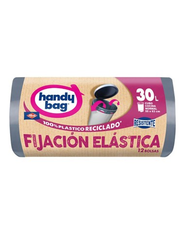 Bolsa de basura fijación elástica 30 l (55 x 63 cm), 12 uds