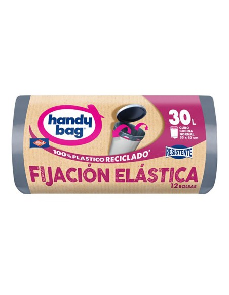 Bolsa de basura fijación elástica 30 l (55 x 63 cm), 12 uds