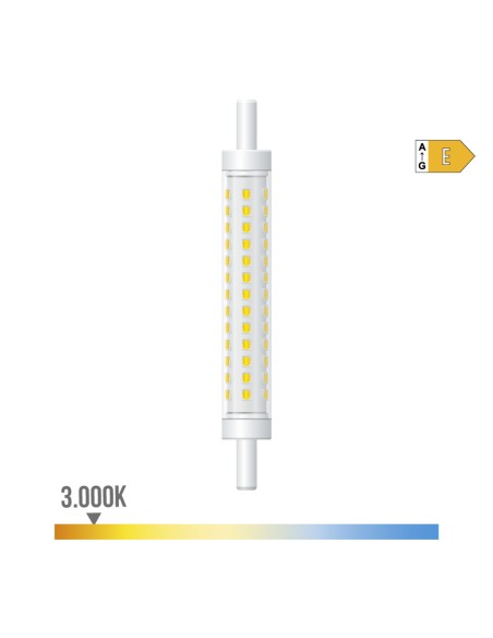 Bombilla lineal led 118 mm, r7s, 8 w, 900 lm, 3000 k luz cálida, regulable, ø15 x 118 mm