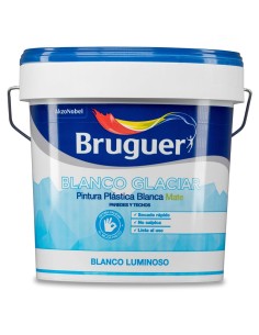 Pintura plástica vinílica interior blanco glaciar mate, 15 l
