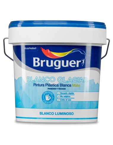 Pintura plástica vinílica interior blanco glaciar mate, 15 l