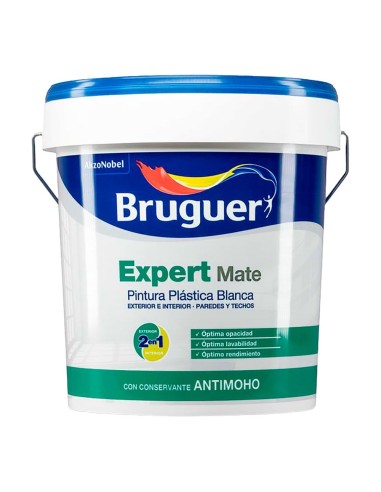 Pintura plástica acrílica estirenada interior / exterior antimoho expert blanco mate 15 l