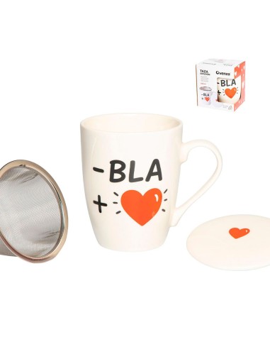 Taza infusión bla con filtro y tapa 350 ml