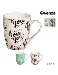 Tazas love you, modelos variados, 350 ml, pack 6 uds