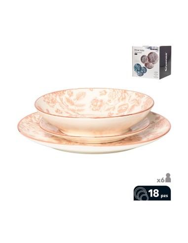 Vajilla 18 piezas, modelo provenza, beige