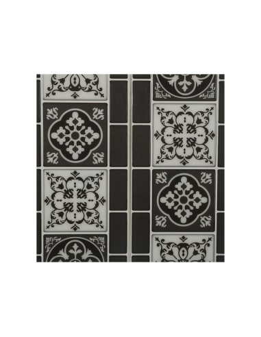 Sticker decorativo modelo azulejo negro 30,5 x 25 x 0.3 cm, pack 2 uds