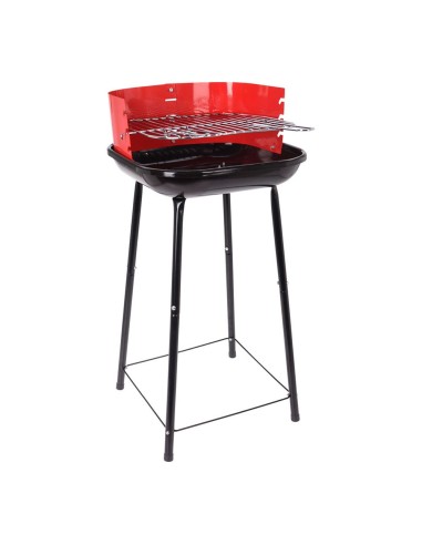 Barbacoa de pie de 4 patas con parrilla. 33 x 33 x 74 cm