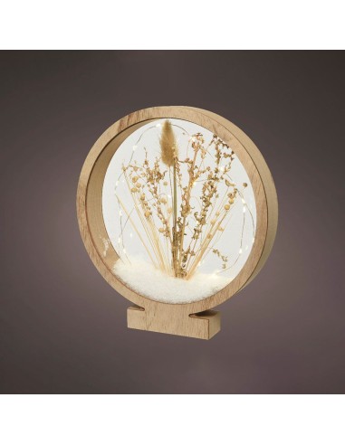 Círculo de madera con microleds 25 leds 4,30 x 25 x 27,5 cm