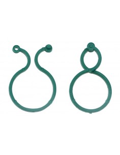 Clips pvc para entutorar pequeños árboles, 4 x 2,7 cm blíster 20 uds