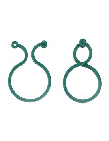 Clips pvc para entutorar pequeños árboles, 4 x 2,7 cm blíster 20 uds