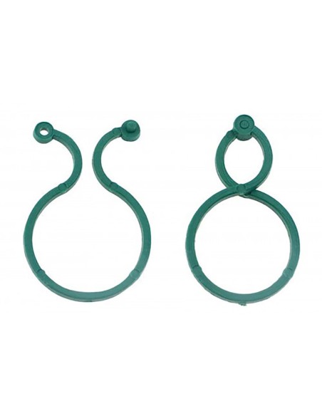 Clips pvc para entutorar pequeños árboles, 4 x 2,7 cm blíster 20 uds