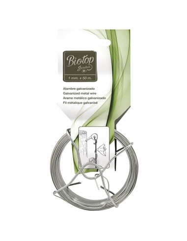 Alambre metálico galvanizado, ø1 mm x 50 m