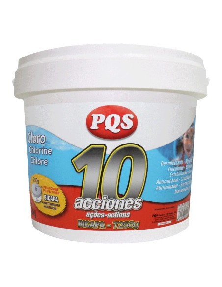Cloro 10 acciones bicapa, tabletas de 250 g, bote 5 kg