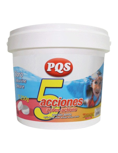 Cloro 5 acciones, tabletas de 250 g, bote 5 kg