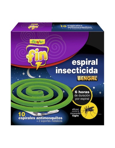 Espiral insecticida fin, 10 uds + 2 soportes