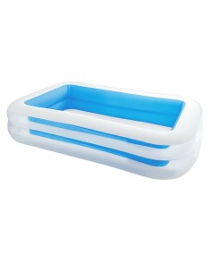 Piscina hinchable rectangular pvc con 2 cámaras de aire, depuradora no incluida, 262 x 175 x 56 cm