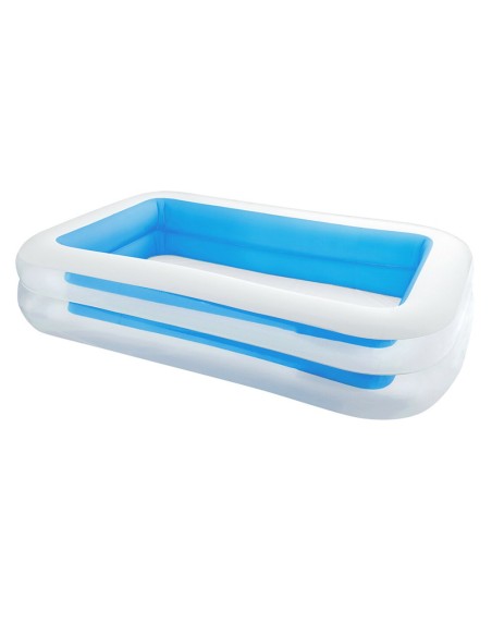 Piscina hinchable rectangular pvc con 2 cámaras de aire, depuradora no incluida, 262 x 175 x 56 cm