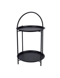 Mesa auxiliar de metal negro ø40 x 66 cm