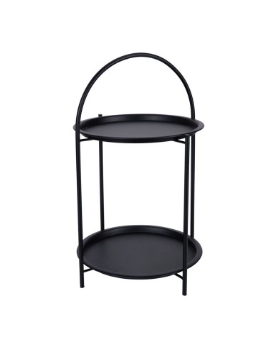 Mesa auxiliar de metal negro ø40 x 66 cm