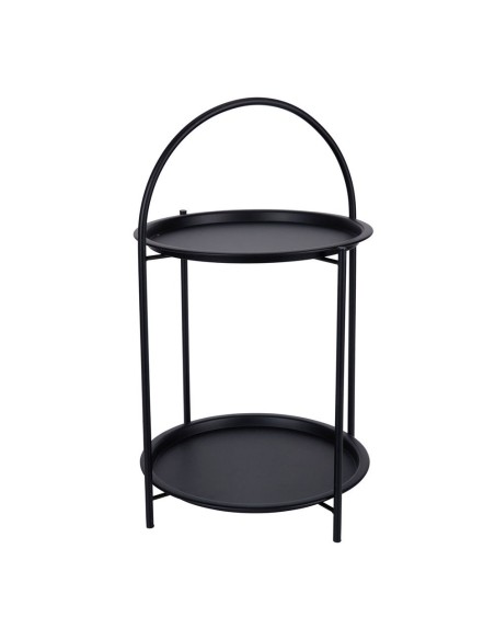 Mesa auxiliar de metal negro ø40 x 66 cm