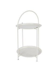 Mesa auxiliar de metal blanco ø40 x 66 cm