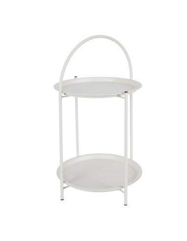 Mesa auxiliar de metal blanco ø40 x 66 cm