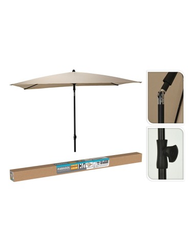 Parasol rectangular beige, 125 x 200 cm