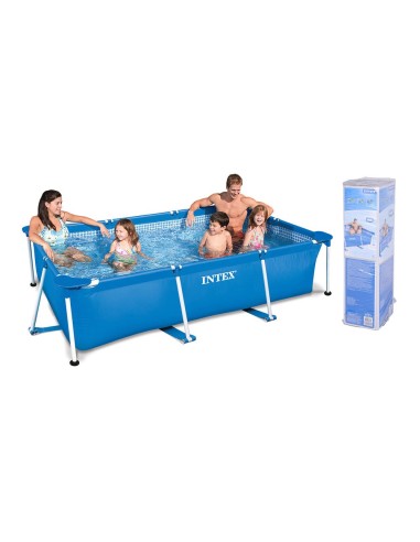 Piscina rectangular con estructura metálica, 3834 l, 300 x 200 x 75 cm