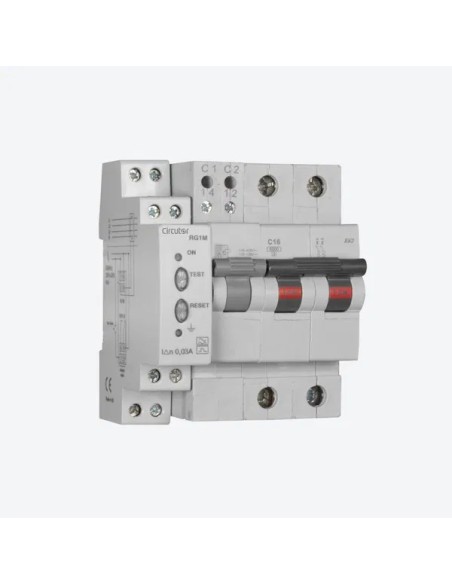 Conjunto de protección diferencial con protección magnetotérmica incluida.