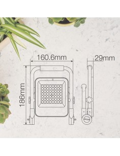 Proyector LED Sampaya con batería 30W 6500K luz emergencia salida USB