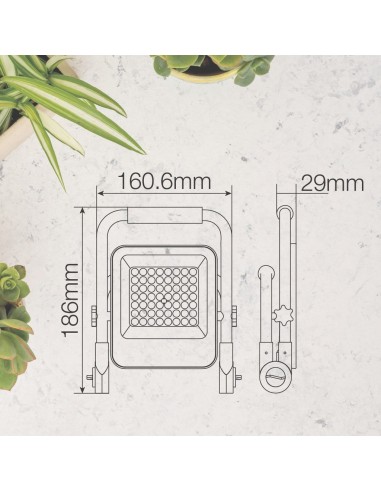 Proyector LED Sampaya con batería 30W 6500K luz emergencia salida USB