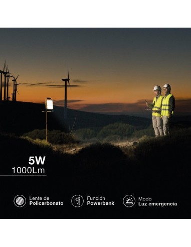 Proyector LED Sampaya con batería 30W 6500K luz emergencia salida USB