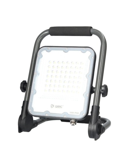 Proyector aluminio LED con soporte móvil 30W 6500K IP65 Gris