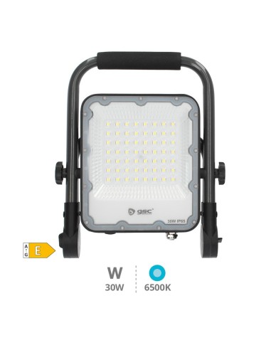 Proyector aluminio LED con soporte móvil 30W 6500K IP65 Gris