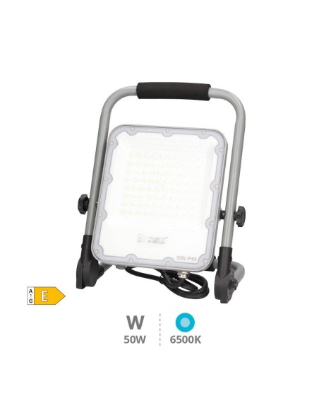 Proyector aluminio LED con soporte móvil 50W 6500K IP65 Gris
