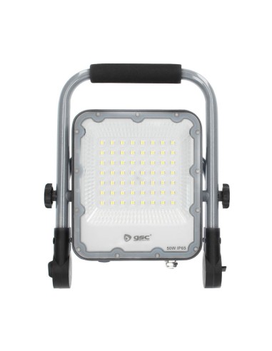 Proyector aluminio LED con soporte móvil 50W 6500K IP65 Gris
