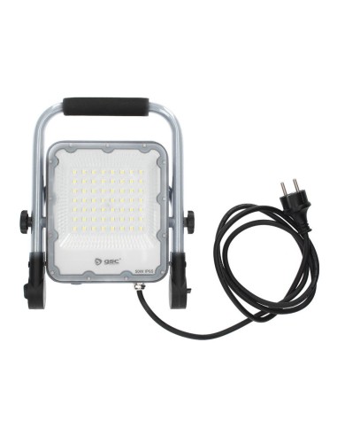 Proyector aluminio LED con soporte móvil 50W 6500K IP65 Gris